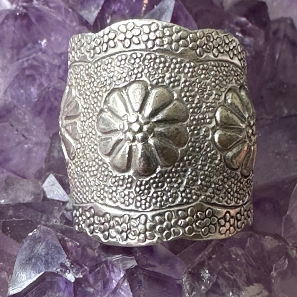 Sterling Silver Adjustable Cuff Ring - image 2